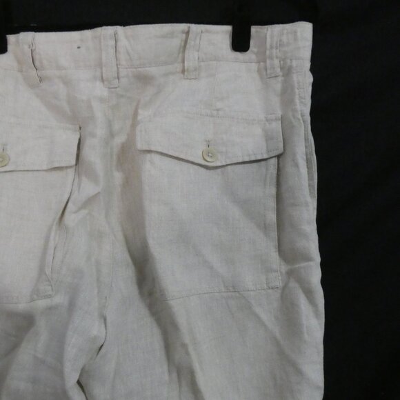 Y2K | OLD NAVY SURPLUS CO. | 36 x 30 | Classic Beige Linen Straight Leg Pants - Picture 12 of 16